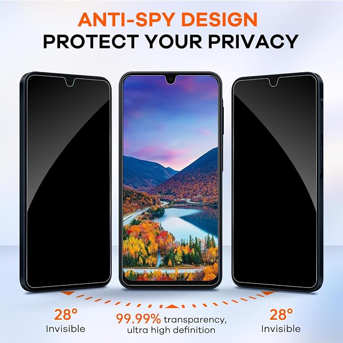 3+3 Pack for Samsung Galaxy A16 5G Privacy Screen Protector & Phone Camera Lens - Image 4