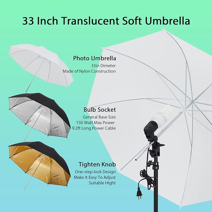 Photography Lighting kit with Backdrops, 8.5ftx10ft Backdrop Stand, 5 Tripod - Image 3