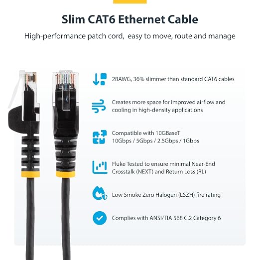 StarTech.com 2ft Purple Slim CAT6 Ethernet Cable, Snagless RJ45, 28AWG Pure - Image 2