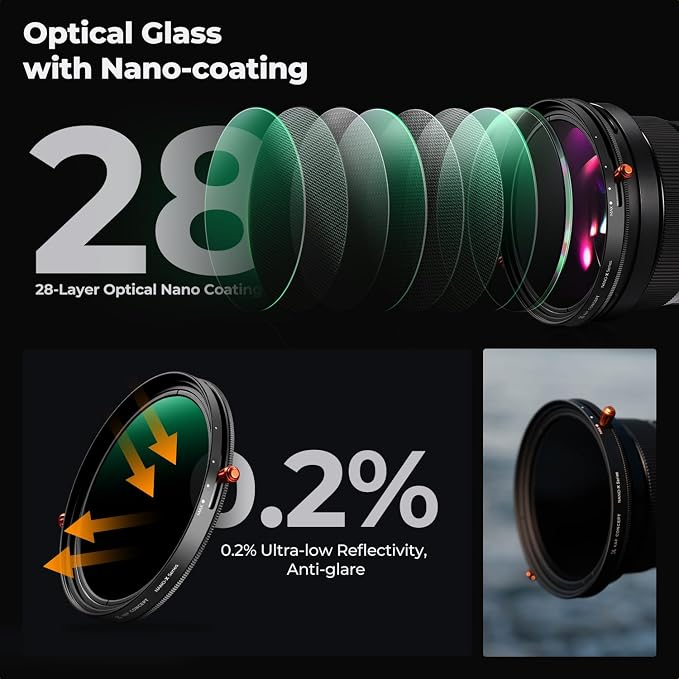 K&F CONCEPT 62mm Variable Fader ND2-ND32 ND Filter and CPL Circular Polarizing - Image 5