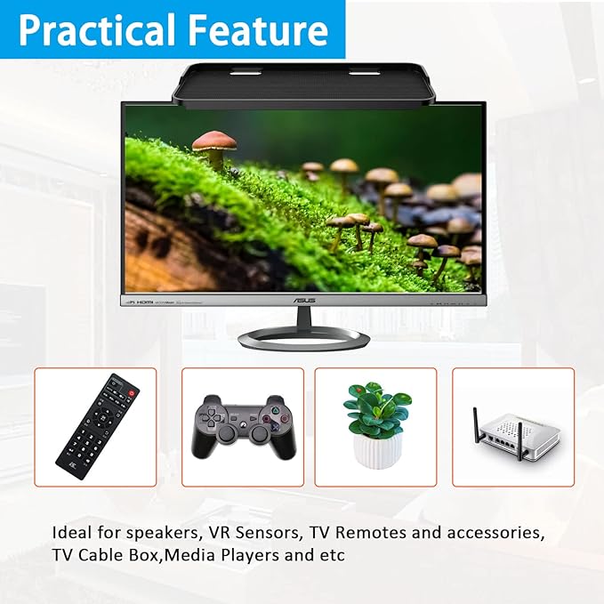 TV Top Screen Shelf Speakers Mount Adjustable Computer Monitor Shelf Storage - Image 3