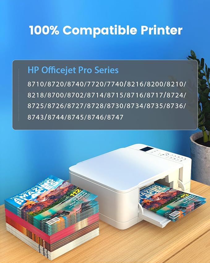 952XL Ink Compatible for Hp 952XL Ink Cartridges Combo Pack 952 XL Work for Hp Officejet Pro 8710 8702 7720 7740 8700 8715 8210 Printers (Black/Cyan/Magenta/Yellow)