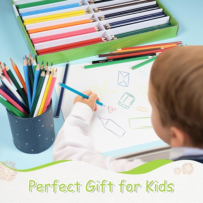 S & E TEACHER'S EDITION Colored Pencils Bulk 12 Assorted Colors Coloring Pencils Set for Kids Adults Drawing for Sketch, Back to school, Woodcase Lead Pencils Arts 240 Count