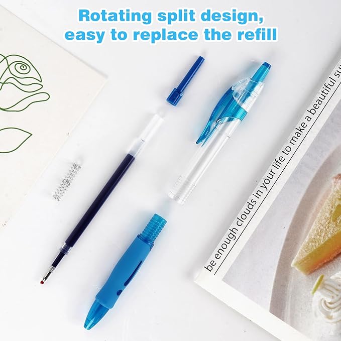 Innertone Blue Gel Pens，12 Pcs Retractable Fine Point 0.7mm With 4 Refills,Blue Pen，Featuring Smooth Writing And Quick-Drying Ink, Suitable For Women, Men, Journaling, School, And Office Use