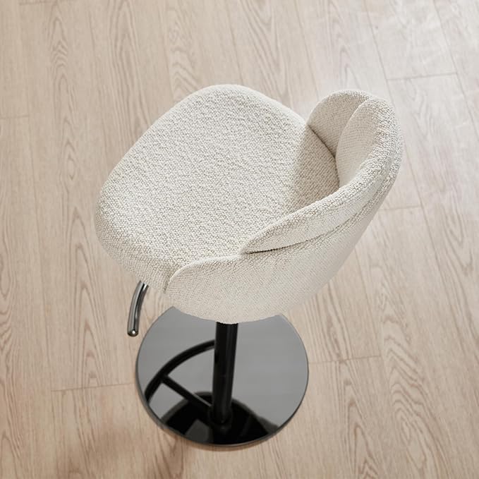 CHITA Adjustable Bar Stools Set of 3, Swivel Counter Height Stools with Stainless Steel Base for Bar, Kitchen Island, Dining Room, Sleek Black