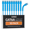 Everest Ultra Slim Cat6a Ethernet Patch Cables 7ft Blue by EverestMediaSolutions