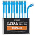 Everest Ultra Slim Cat6a Ethernet Patch Cables 15ft Blue by EverestMediaSolutions