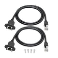 2Pcs Cat6 Ethernet Extension Cable 2FT, RJ45 Male to Female Ethernet Panel Mount by Maixbomr