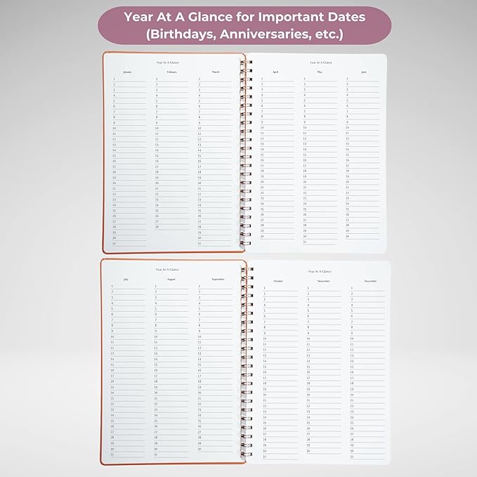 | Ultimate Yearly, Daily, Weekly, Monthly Planner | 8.25" x 11.75" | To Do List Notebook for Work | Simple Design | Multiple Layouts | Academic Planner and Organizer Notebook (Navy, Yearly Planner - Portrait)