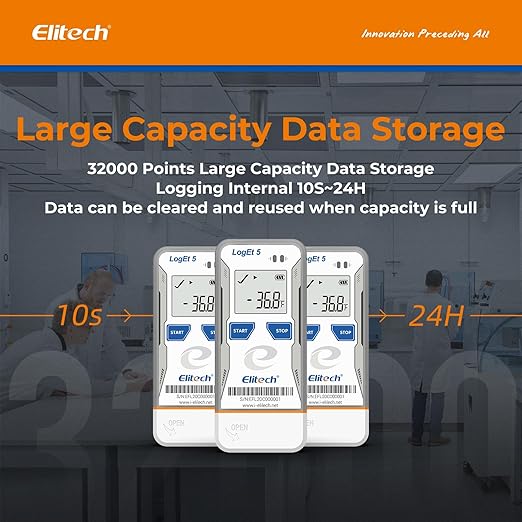 Elitech Bluetooth Data Logger FDA Standards, Temperature Humidity External Probe - Image 7