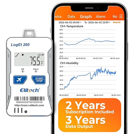 Elitech 4G Cellular RV Pet GPS Temperature Humidity Monitor Remote Data Logger by Elitech