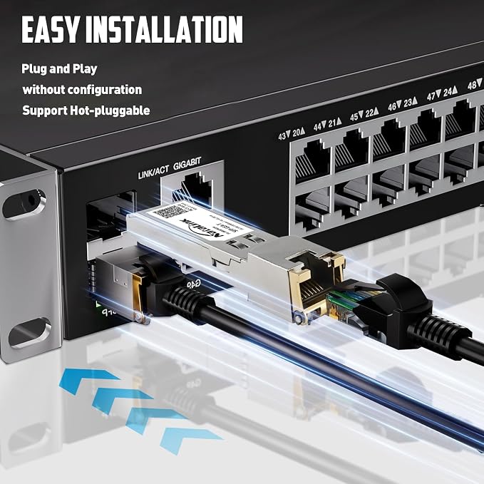 1.25G SFP to RJ45 Transceiver, 1000Base-T SFP Module, 1.25Gb Copper SFP to - Image 4