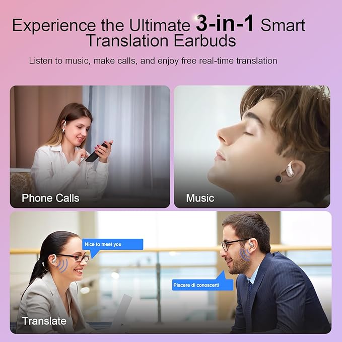 AI Translation Earbuds Real Time, 164 Language Translator Earbud 3-in-1 - Image 4
