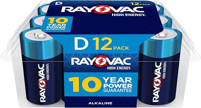 Rayovac High Energy D Batteries, Alkaline D Cell Batteries by Rayovac