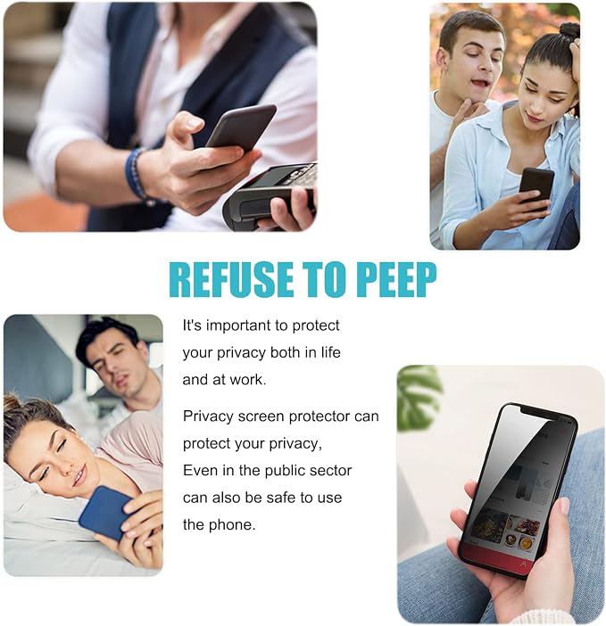PEHAEL 3+3 Pack for iPhone 13 Mini Privacy Screen Protector - Image 7