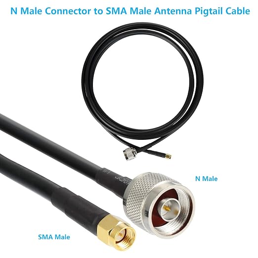 2ft N Male to SMA Male Cable 2PCS, SMA to N Cable 50 ohm Ultra Low Loss KMR240 - Image 4
