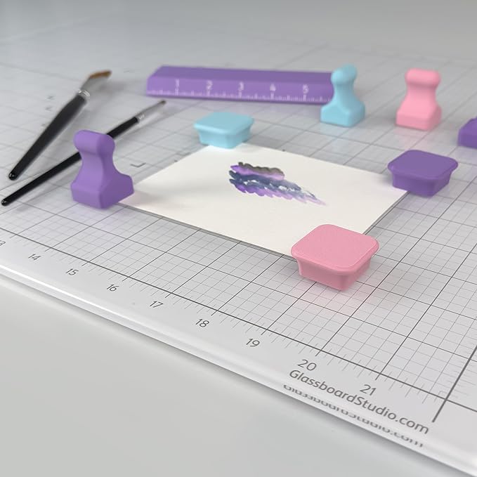 Glassboard Studio MiniBar Magnet - Strong Neodymium Rare Earth Magnets for Fridge, Whiteboard, Locker & Magnetic Glassboards - Crafting & Office Use - Strong Fridge Magnets (Seaside Teal Bar, 2)