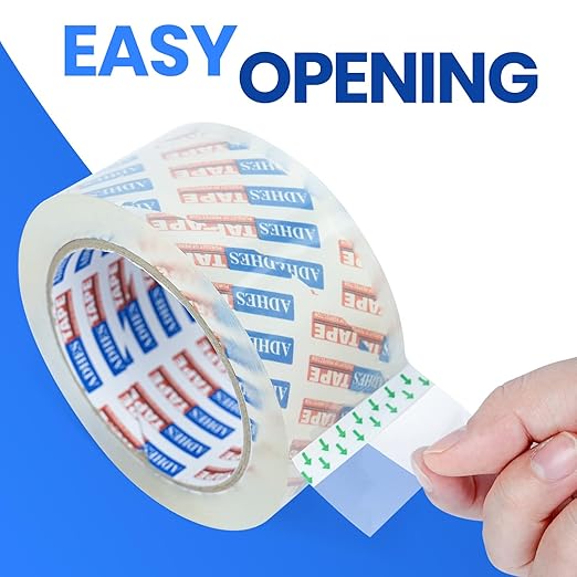 ADHES 48 Rolls Packing Tape with Dispenser Gun, 2.6 Mil Heavy Duty Packaging Tap for Shipping, Moving and Storing, 1.88 Inch x 55Yards, Super Clear