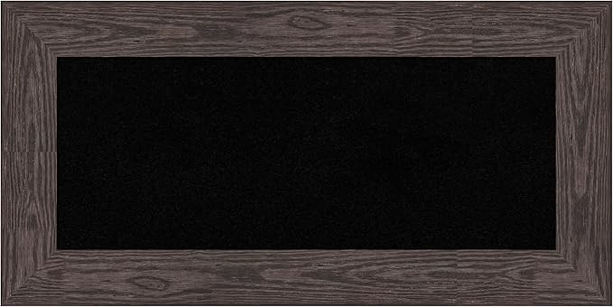 Amanti Art Black Cork Board for Wall, 18x36 Vision Board with Black Wood Frame, Medium Corkboard Office Decor for Home Organization, Country Rustic Corkboard Pinboard to Display Items for Home