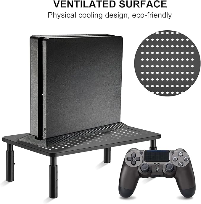 suptek Computer Monitor Stand Riser,Monitor Riser for Laptop, Printer, Notebook and All Flat Screen TV Display with Vented Platform,3 Height Adjustable Laptop Riser,1 Pack,Black(MST003)