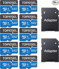 TOPESEL 10 Pack 64GB Micro SD Card Class 10 Micro-SDXC Memory Card UHS-I by TOPESEL