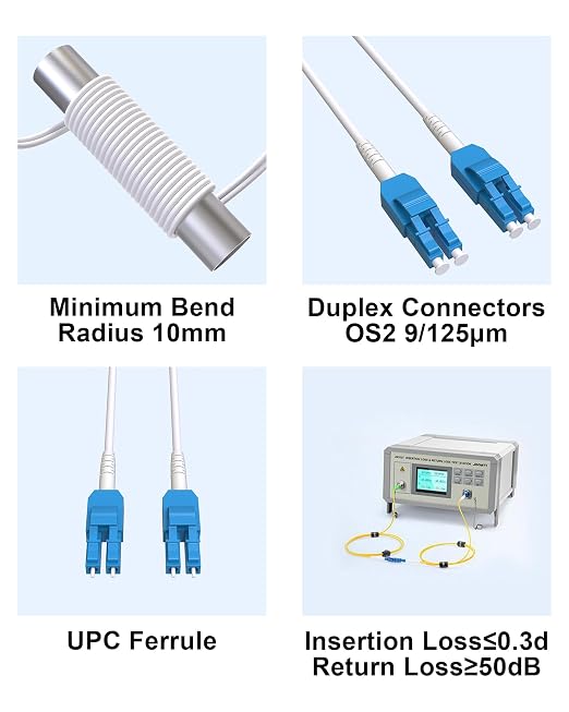 90M Armored Fiber Optic Cable Uniboot LC to LC Single Mode, OS2 LC-LC SMF Fiber - Image 5