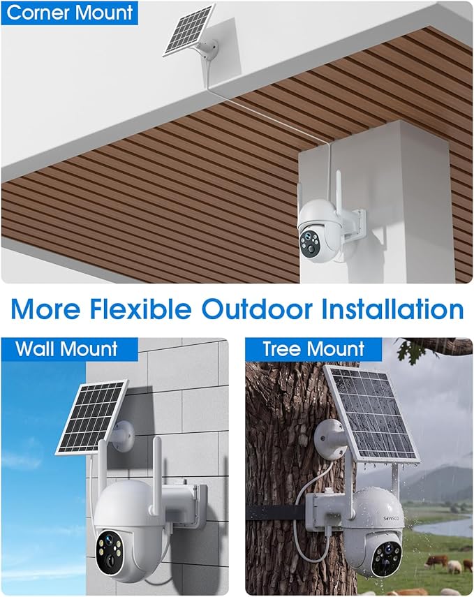 SANSCO 4G LTE Cellular Solar Security Camera Wireless Outdoor, Lifetime Free - Image 6