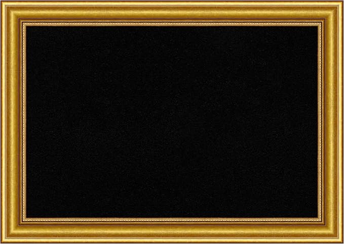 Amanti Art Black Cork Board for Wall, 20x28 Vision Board with Gold Wood Frame, Medium Corkboard Office Decor for Home Organization, Traditional Corkboard Pinboard to display items for home