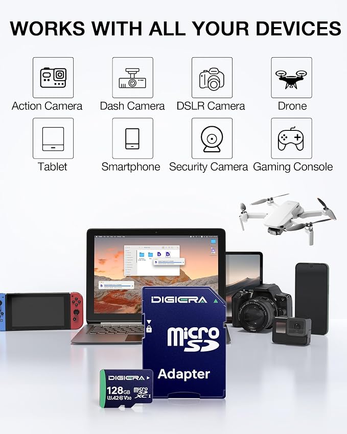DIGIERA 128GB CT100 microSDXC UHS-I Memory Card - Image 3