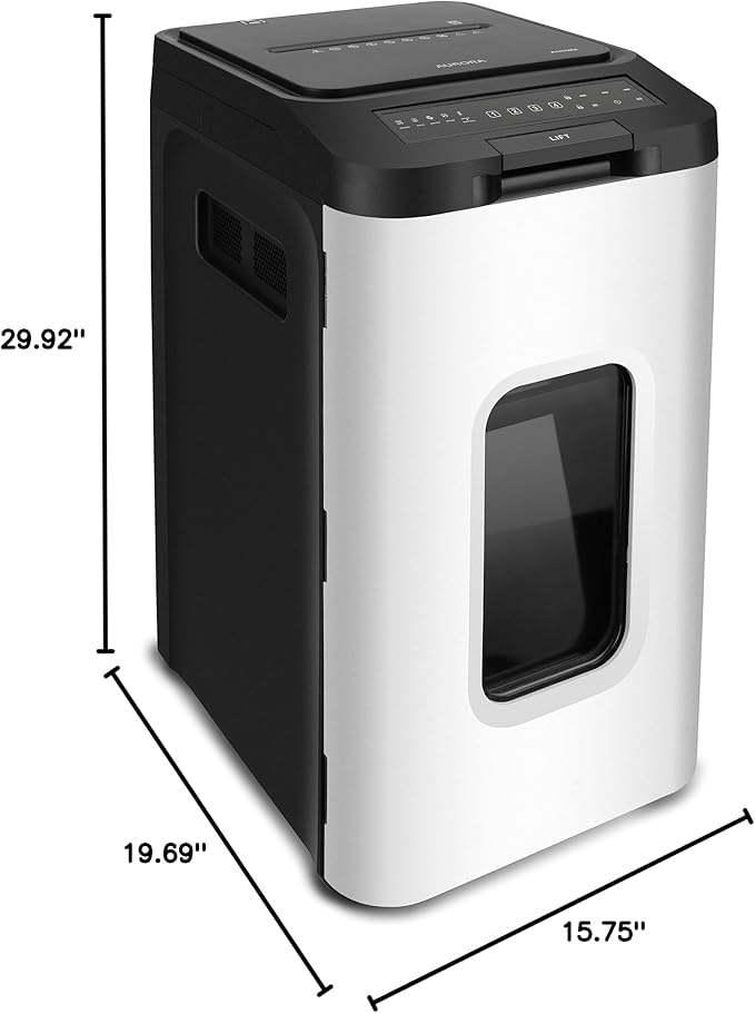 Aurora Commercial Grade 400-Sheet Auto Feed High-Security Micro-Cut Paper Shredder/ 240 Minutes/Security Level P-5