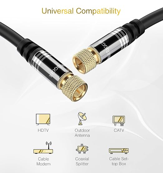 BlueRigger RG6 Coaxial Cable – Digital Audio Video Coax Cable Cord - Image 3