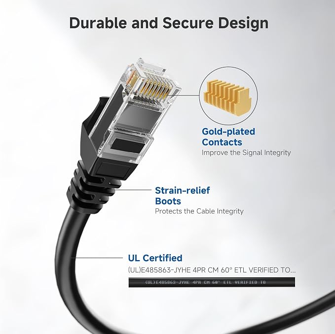 Cable Matters 1Gbps 8-Pack Snagless Cat 5e Ethernet Cable - 10ft - Image 3