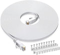 BUSOHE Cat6 Ethernet Cable 25 FT White, Cat-6 Flat RJ45 Computer Internet LAN by BUSOHE