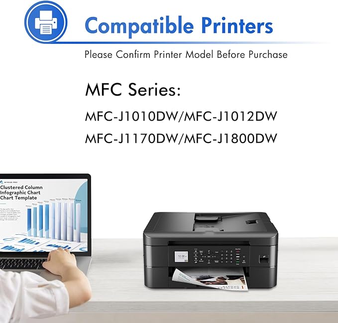 LC401 LC401XL MFC-J1010DW Ink Cartridges for Brother Printer LC 401 401XL for MFC-J1010DW MFC-J1170DW MFC-J1012DW MFC-J1800DW MFC J1010DW - 4 Pack High Yields Black Cyan Magenta Yellow
