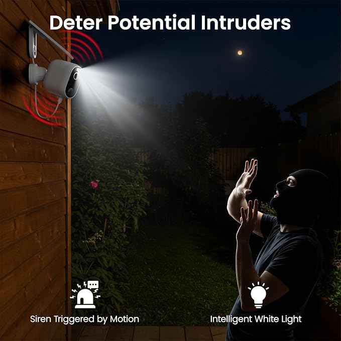 INFIYA Solar Camera Outdoor Wireless-2.4GHz Wi-Fi Outside Cameras - Image 6