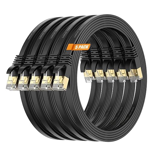 Cat7 10FT Ethernet Cable Flat-Black-10Gbps Ultra Slim High Speed Double Shielded - Image 9