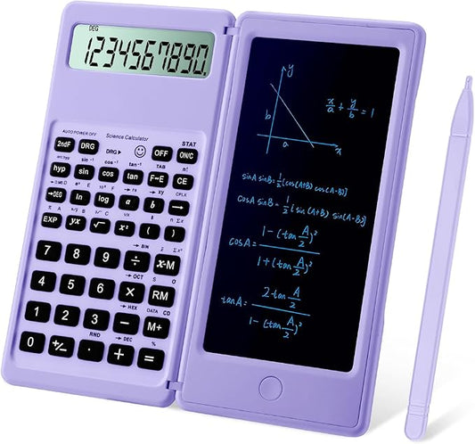 Scientific Calculators for Students, 10-Digit Large Screen, Math Calculator with Notepad, Classroom Must Haves for Middle High School Supplies & College(Purple)