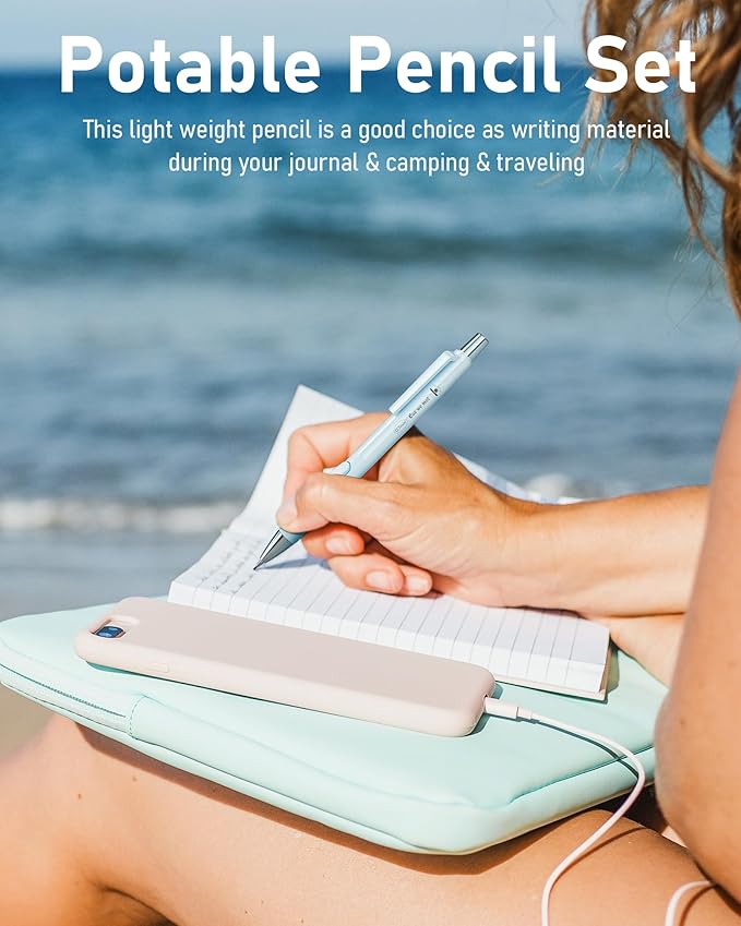 Nicpro 4PCS Pastel Mechanical Pencil 0.5mm, Cute Fast Click Mechanical Pencils Set with 100PCS HB Lead Refills, Erasers and Eraser Refills, Aesthetic School Supplies for Writing, Drawing, Sketching