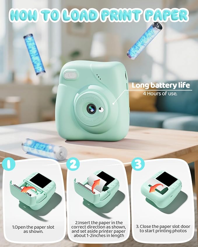 Kids Camera Instant Print, 1080P HD Kids Instant Camera - Image 6