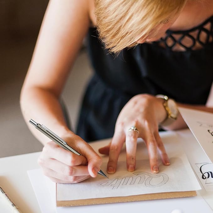 Nicpro 2 PCS 0.9 mm Metal Mechanical Pencils Set, Drafting Pencil for Artist Writing, Sketching, Drawing, with 4 Tubes HB Lead Refill & Erasers, Erasers Refills & Storage Case