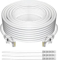 Adoreen Cat 6 Ethernet Cable 75 Ft-White, Outdoor & Indoor Snagless Long Round by Adoreen