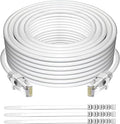 Adoreen Cat 6 Ethernet Cable 50 Ft-White, Outdoor & Indoor Snagless Long Round by Adoreen