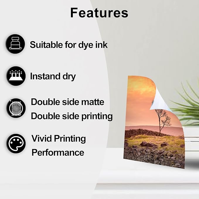 Uinkit 100 Sheets 11x17 A3 Thin Matte Presentation Paper Photo Double Sided 38lb 140gsm Printable on Both Sides Brochure Photos Picture Poster Playbill Flyer Coated for laser and Inkjet Printer