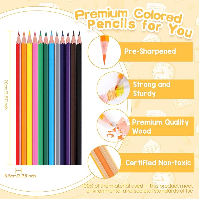 408 Packs Colored Pencils Bulk Classroom, Colored Pencils for Kids 12 Assorted Colors, Coloring Pencil Set Plus 40 Sharpeners, Pre-sharpened Color Pencil, Back to School Supplies Bulk for Teachers