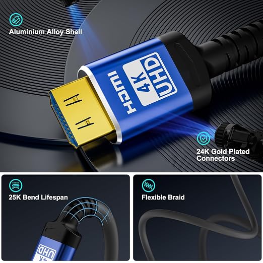 18Gbps 40 ft hdmi Cable with Gripping Connectors, 4k Ultra high Speed Ethernet - Image 5