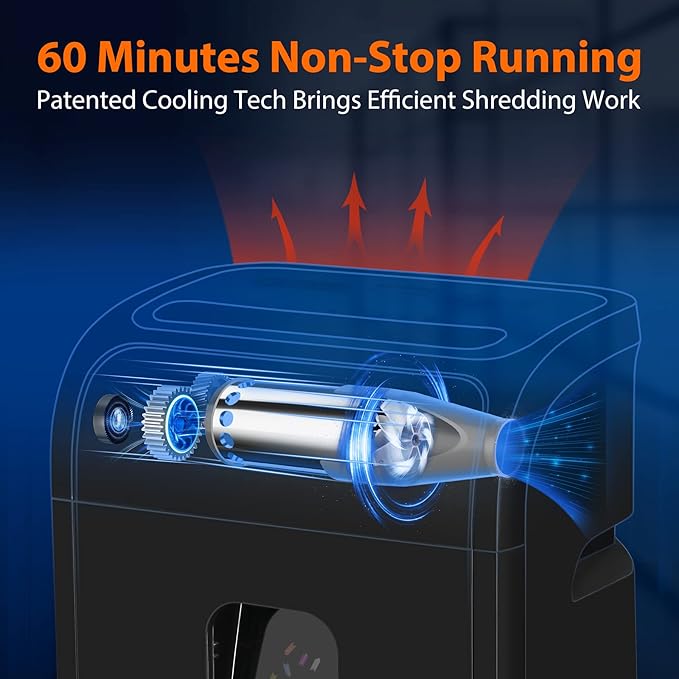 Paper Shredder for Home Office14-Sheet 60-Mins Micro Cut Shredder with US Patented Blade,Shred Card/CD/Clip/Staple,for Home Use Heavy Duty,AUTO Jam Proof,5.3-Gallon Pullout Bin(ETL)