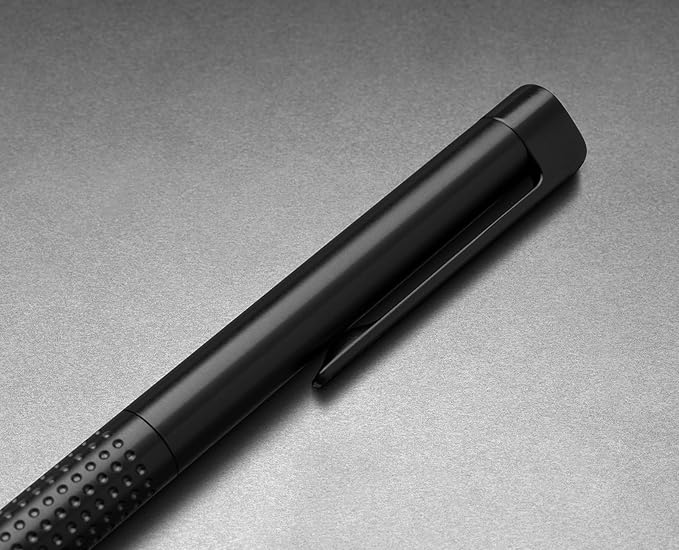 JAMES° Bolen EDC Twist-Retractable Pen, Slim Machined Stainless Steel Barrel Designed for Daily Carry, Black