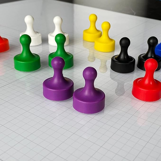 GLASSBOARD STUDIO Powerful Neodymium Magnets, Pawn-Shaped - Strong Fridge/Refrigerator and Whiteboard Magnet, Ideal for Office, Kitchen, Crafts - Rare Earth, Heavy Duty (8, Citrus Green)