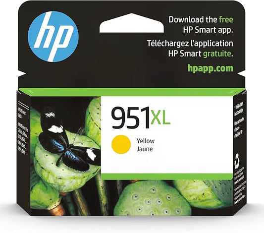 HP 951XL Yellow High-yield Ink Cartridge for HP Printers | Works with Printer Series: OfficeJet 8600, Pro 251dw, 276dw, 8100, 8610, 8620, 8630 | Eligible for Instant Ink | CN048AN