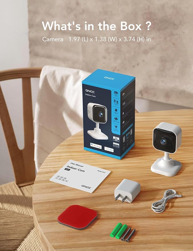GNCC 2K Indoor Security Camera for Home, Pet Camera 2.4g/5g WiFi, Mini Dog Cam - Image 9